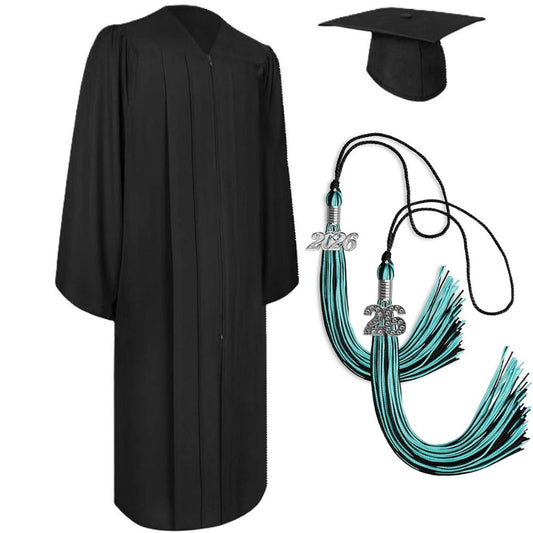 Cap, Gown & Regular Tassel with Ice or Mascot Tassel