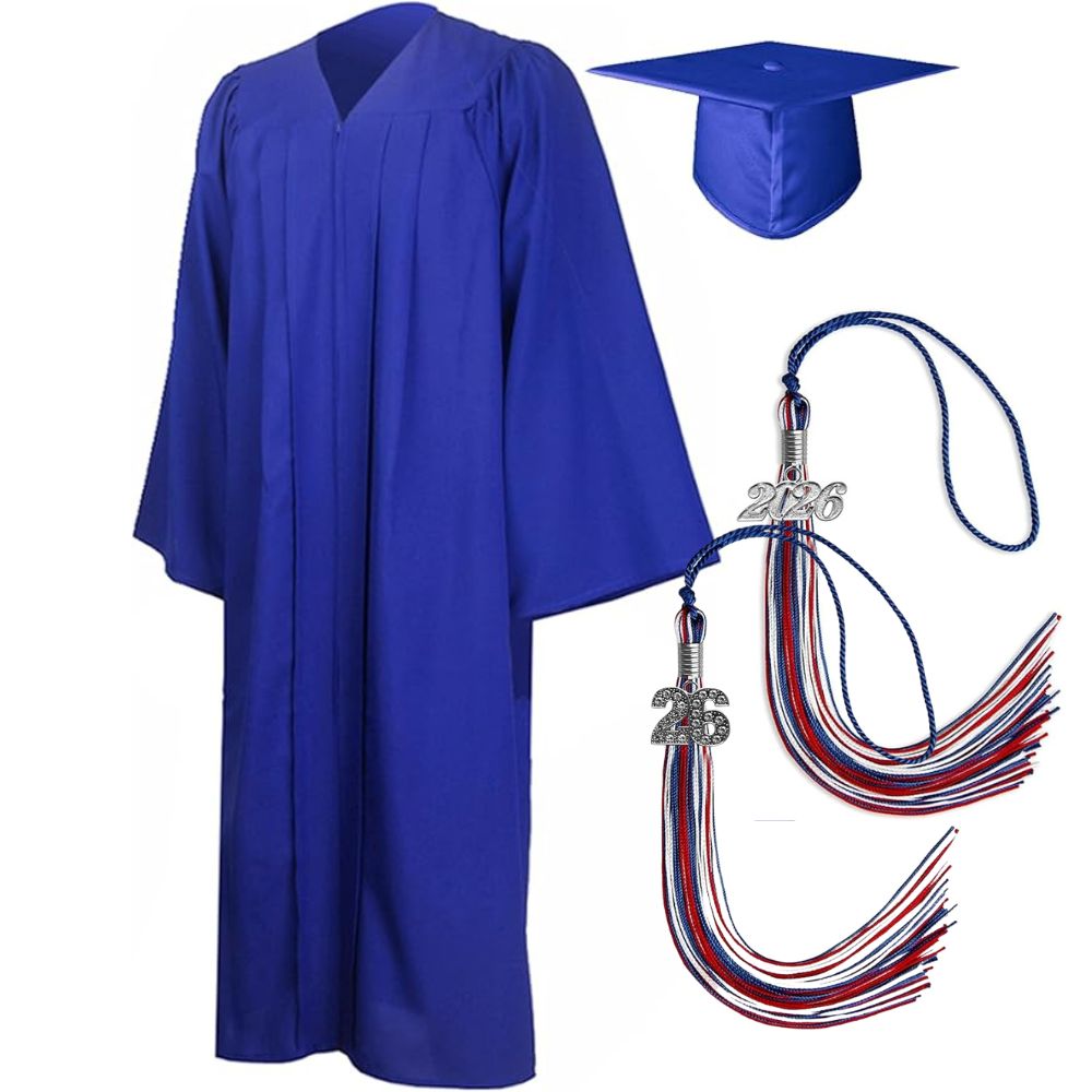 Cap, Gown & Regular Tassel with Ice or Mascot Tassel