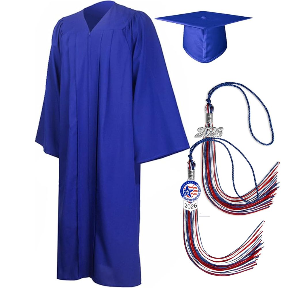 Cap, Gown & Regular Tassel with Ice or Mascot Tassel