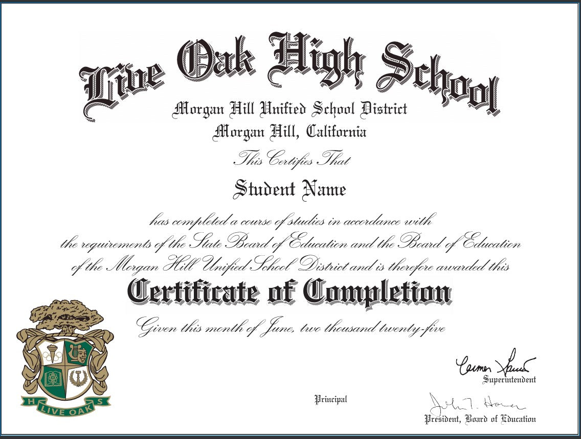 Certificate of Completion