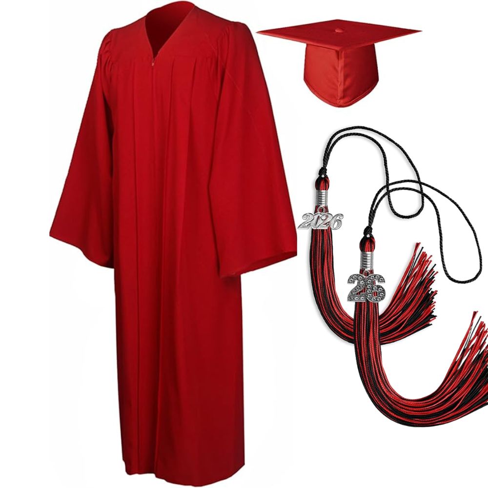 Cap, Gown & Regular Tassel with Ice or Mascot Tassel