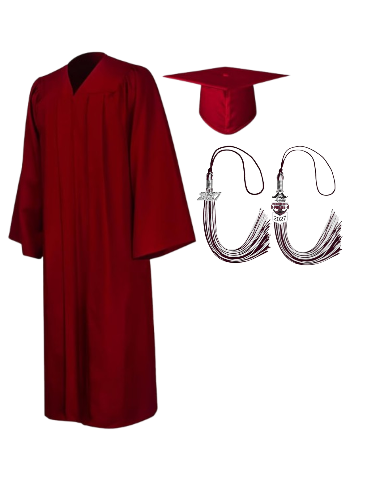 Cap, Gown & Regular Tassel with Ice or Mascot Tassel