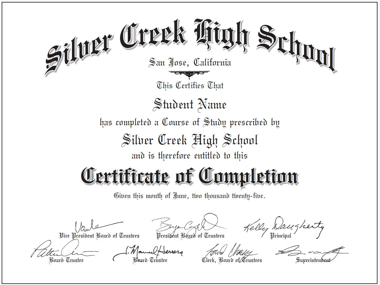 Certificate of Completion