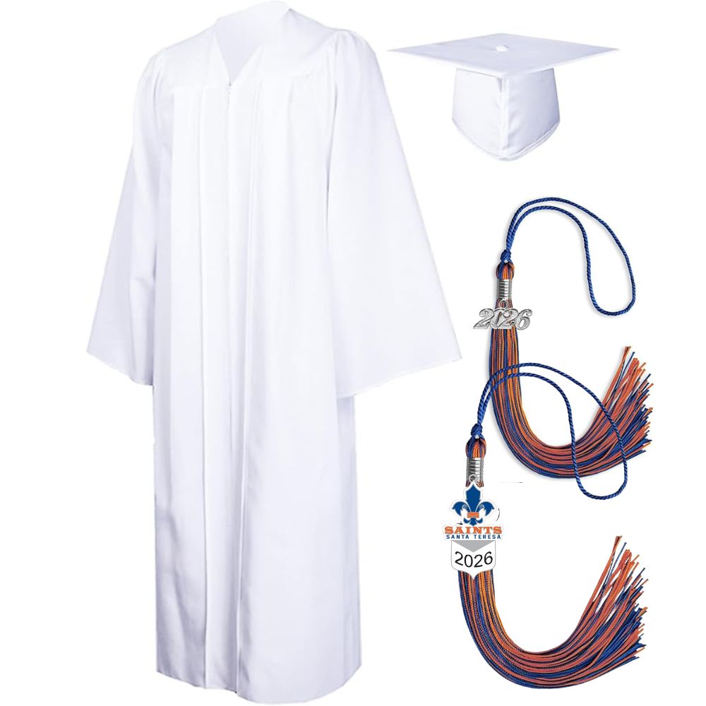 Cap, Gown & Regular Tassel with Ice or Mascot Tassel