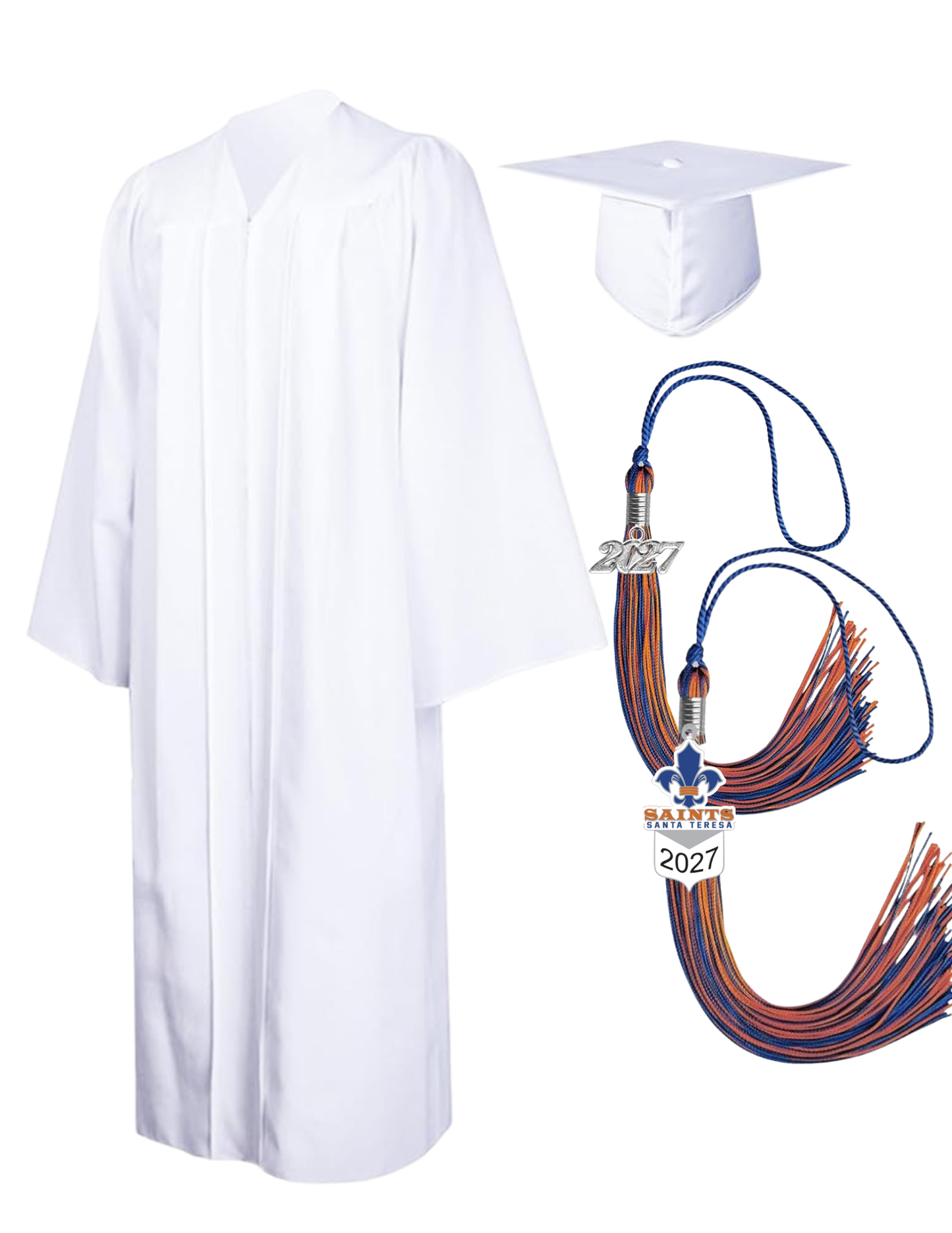 Cap, Gown & Regular Tassel with Ice or Mascot Tassel