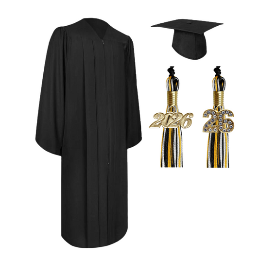 Cap, Gown & Regular Tassel with Ice or Mascot Tassel