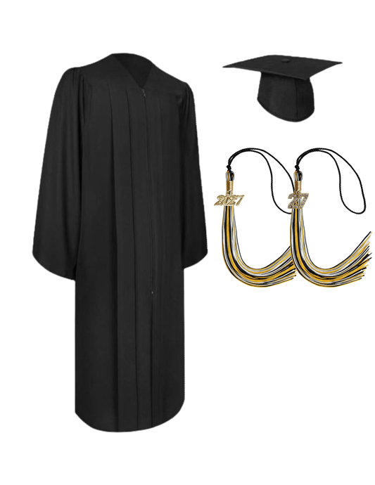 Cap, Gown & Regular Tassel with Ice or Mascot Tassel