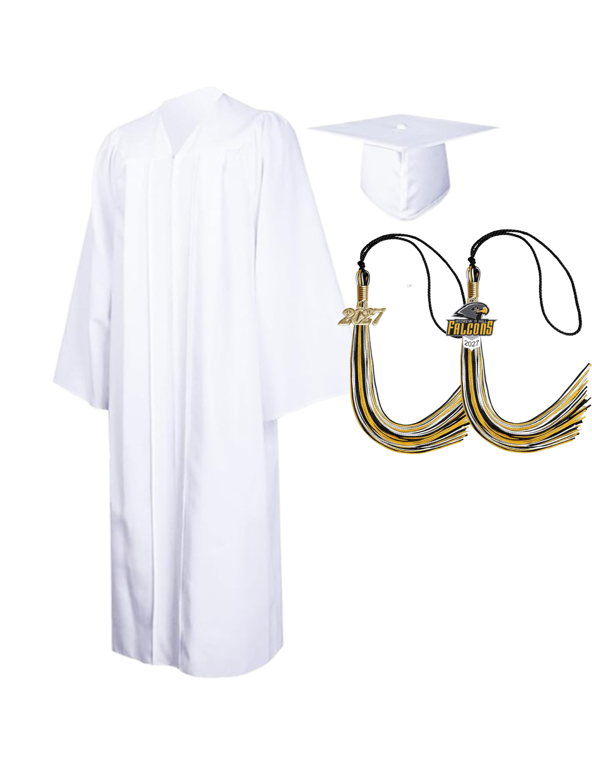 Cap, Gown & Regular Tassel with Ice or Mascot Tassel