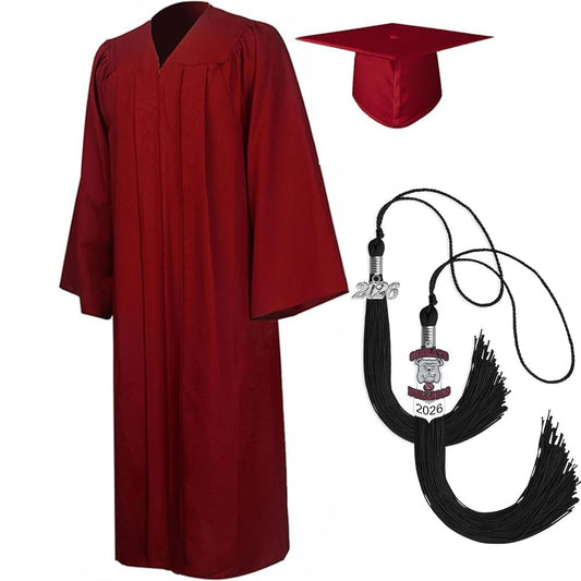 Cap, Gown & Regular Tassel with Ice or Mascot Tassel