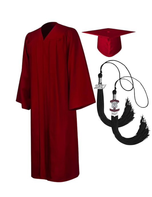 Cap, Gown & Regular Tassel with Ice or Mascot Tassel