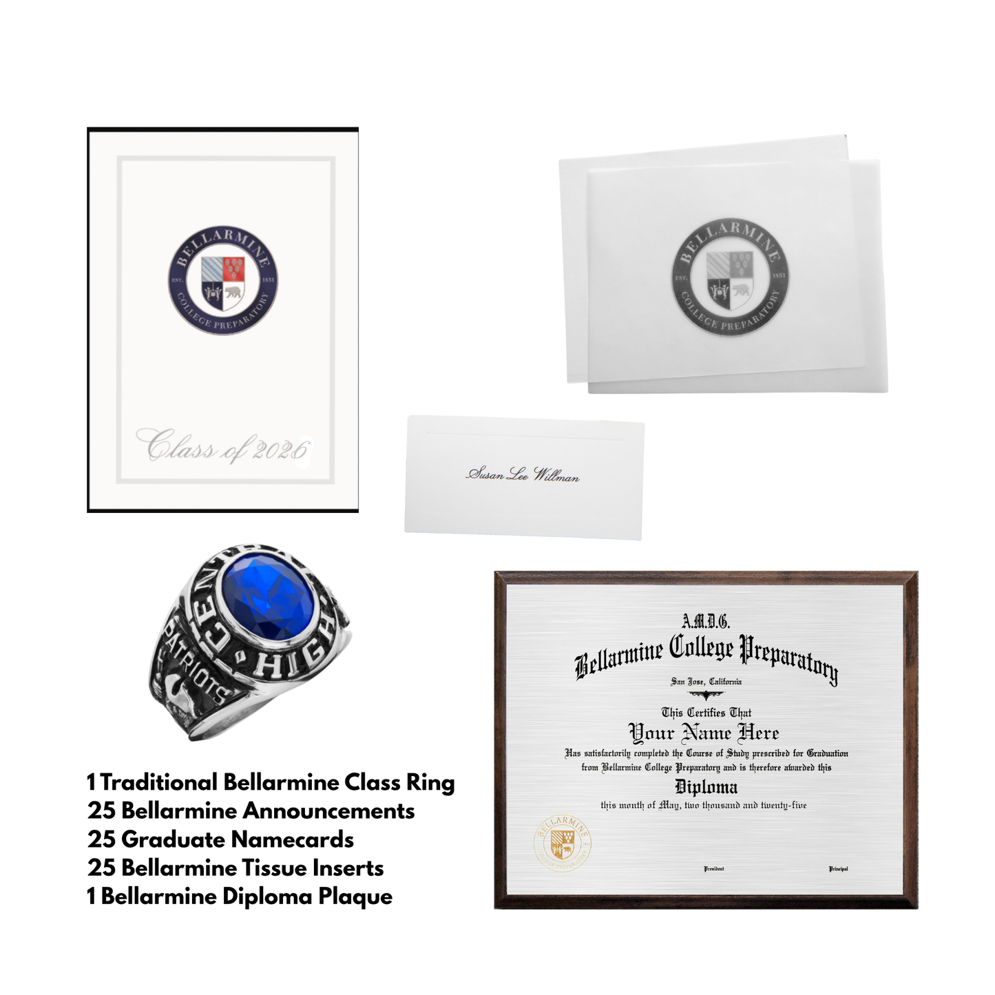 Class Ring Package: Silver with Platinum Ring