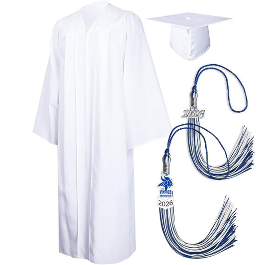 Cap, Gown & Regular Tassel with Ice or Mascot Tassel