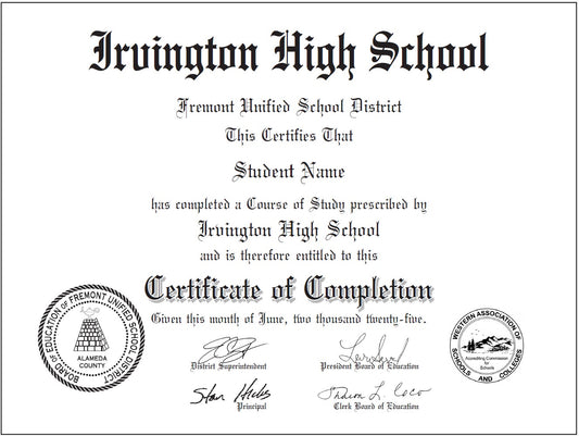 Certificate of Completion
