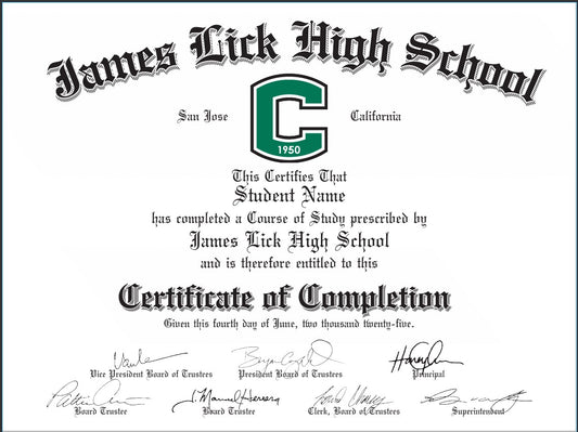 Certificate of Completion