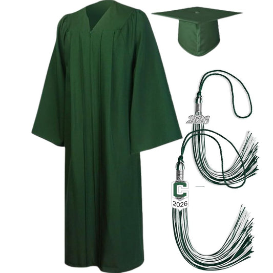 Cap, Gown & Regular Tassel with Ice or Mascot Tassel