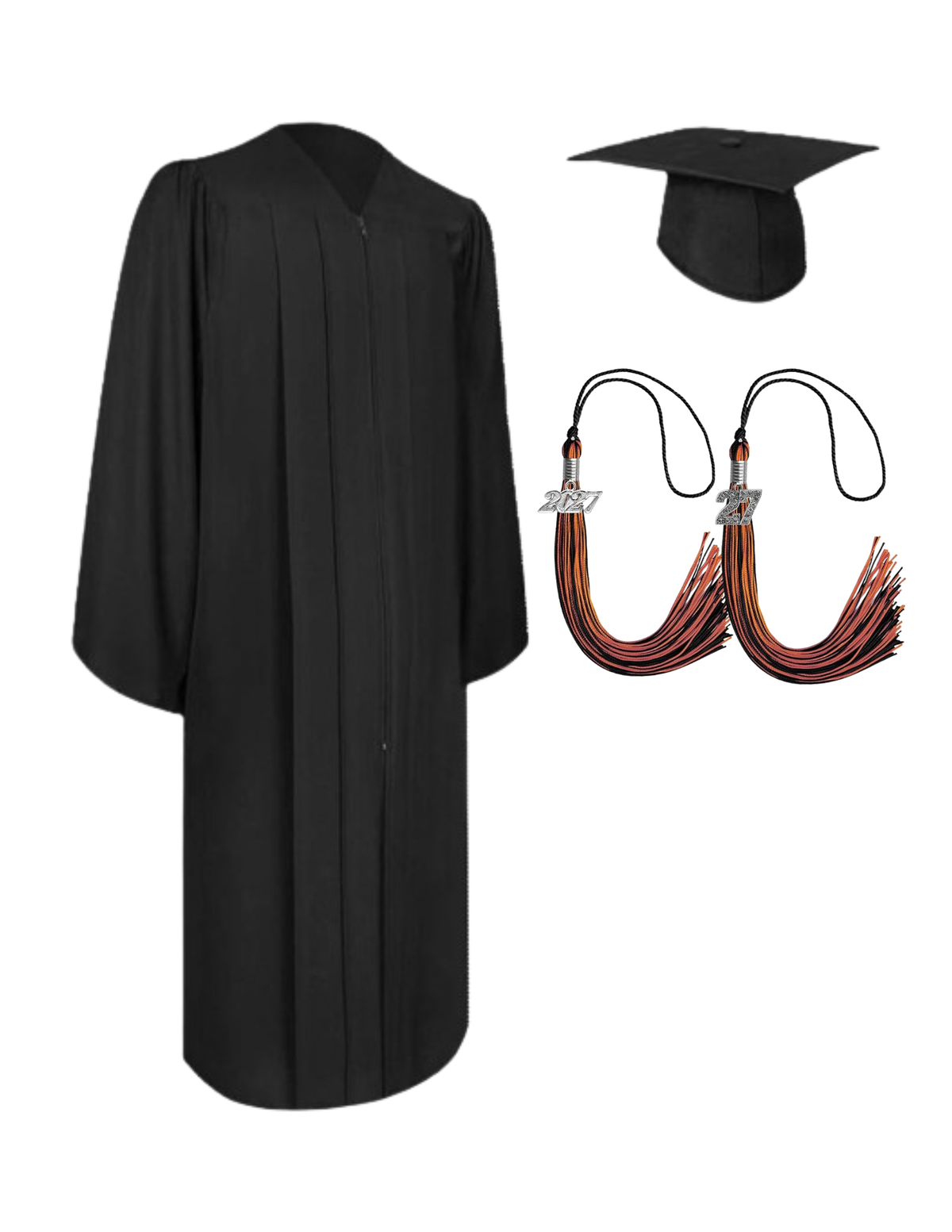 Cap, Gown & Regular Tassel with Ice or Mascot Tassel