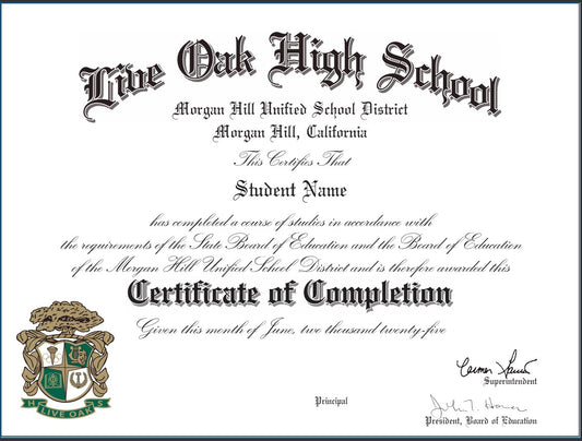 Certificate of Completion