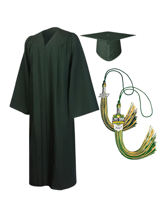 Cap, Gown & Regular Tassel with Ice or Mascot Tassel