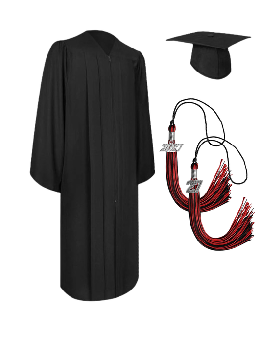 Cap, Gown & Regular Tassel with Ice or Mascot Tassel