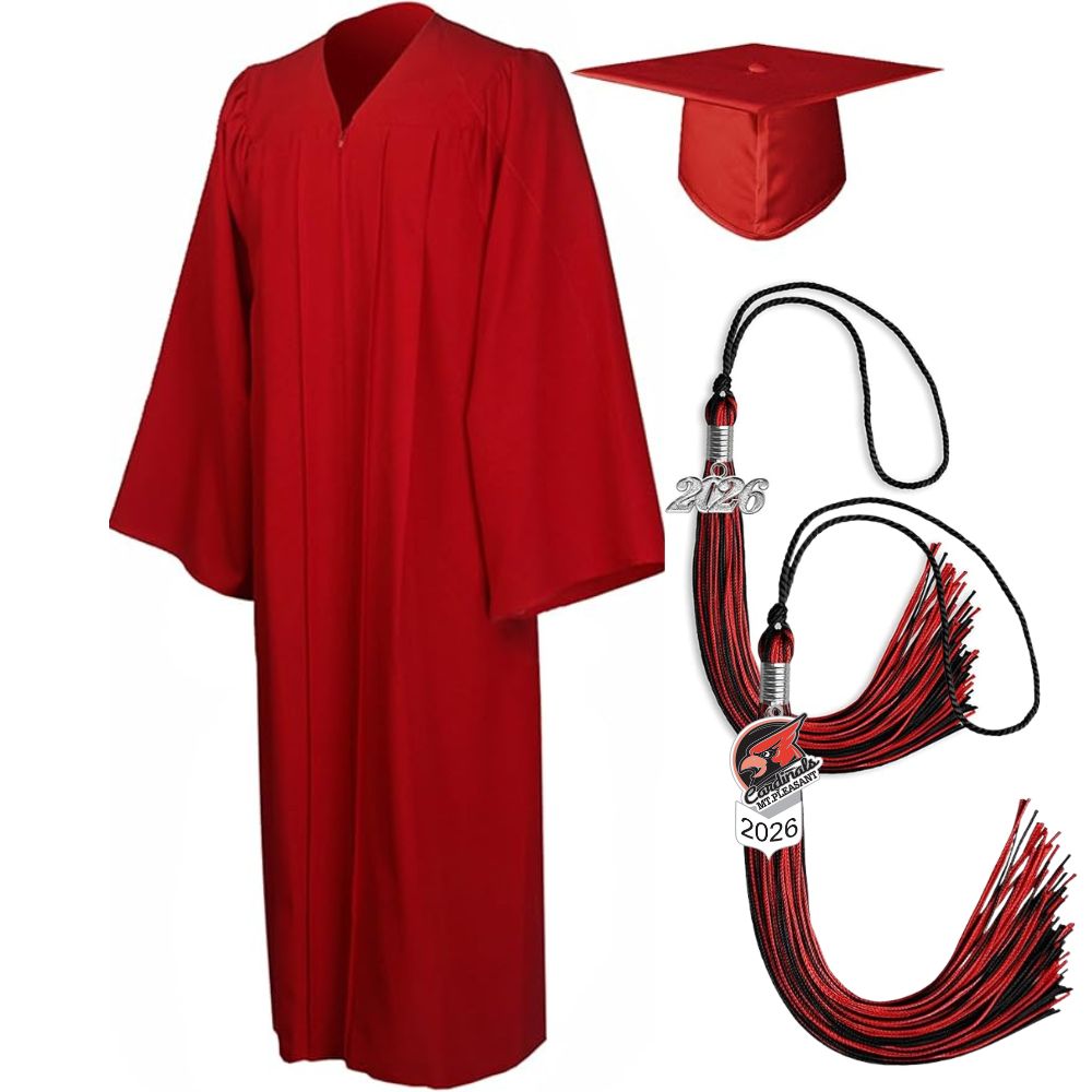 Cap, Gown & Regular Tassel with Ice or Mascot Tassel