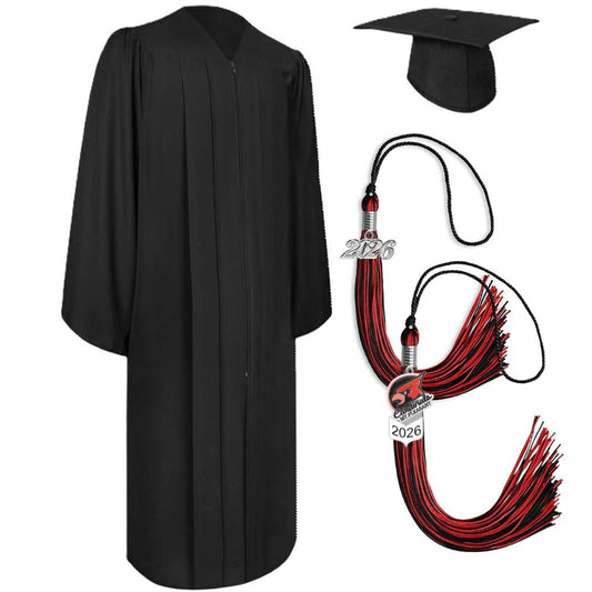 Cap, Gown & Regular Tassel with Ice or Mascot Tassel