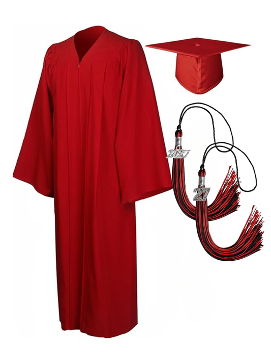 Cap, Gown & Regular Tassel with Ice or Mascot Tassel