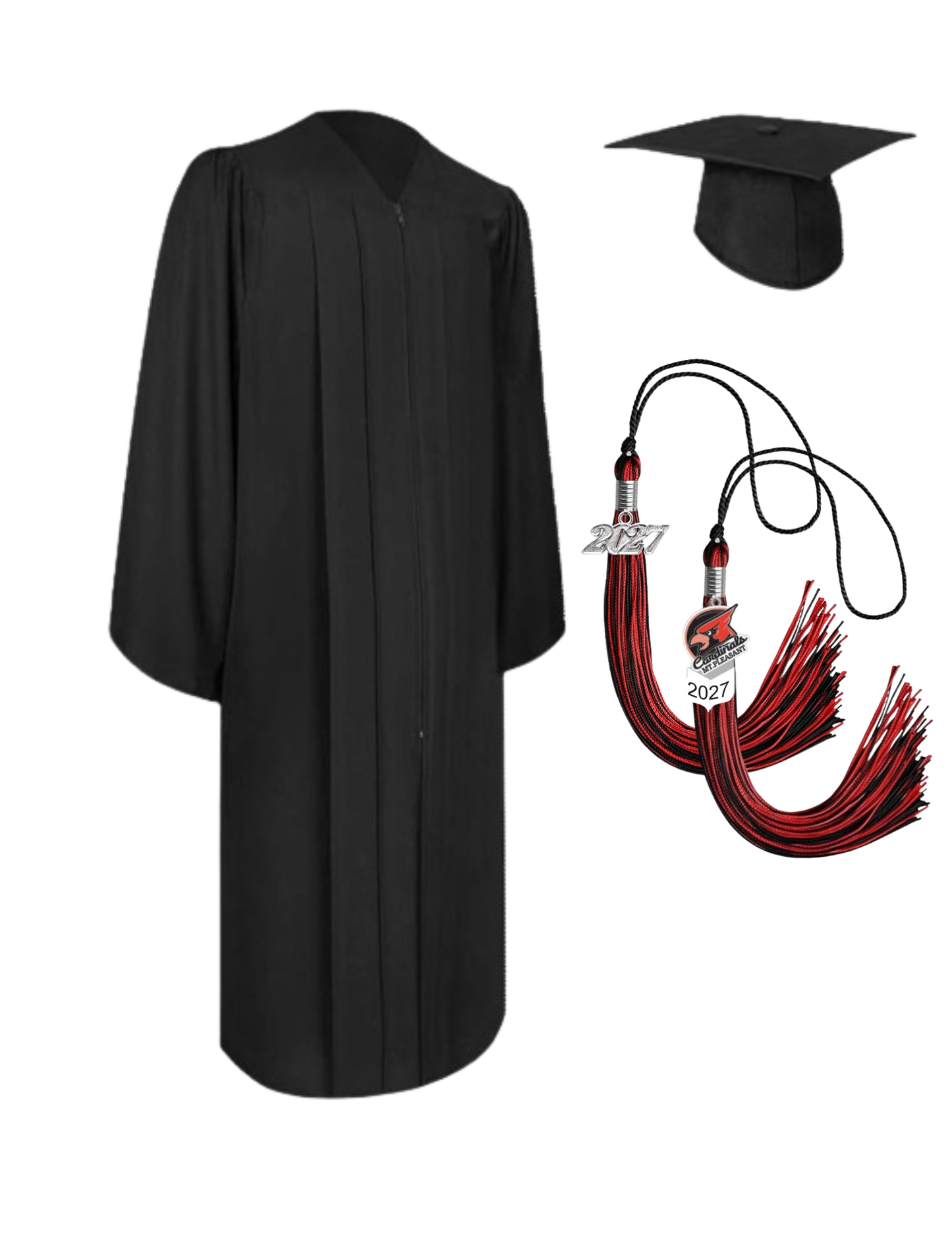 Cap, Gown & Regular Tassel with Ice or Mascot Tassel