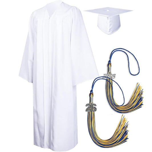 Cap, Gown & Regular Tassel with Ice or Mascot Tassel