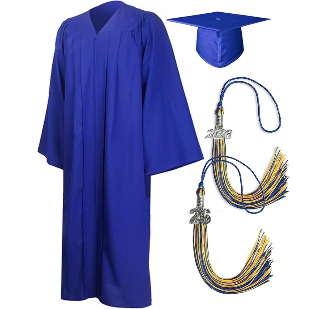Cap, Gown & Regular Tassel with Ice or Mascot Tassel