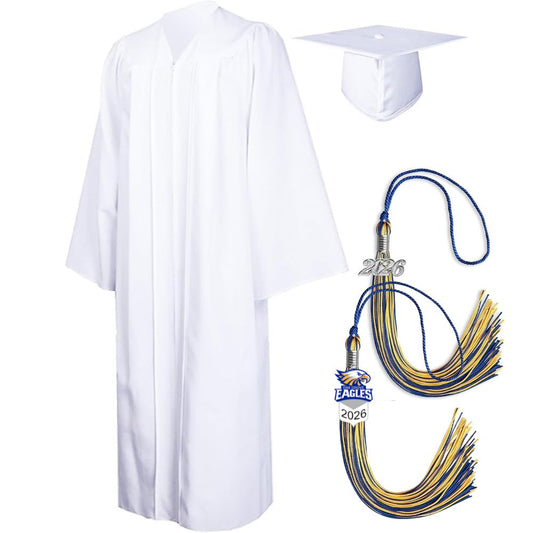 Cap, Gown & Regular Tassel with Ice or Mascot Tassel