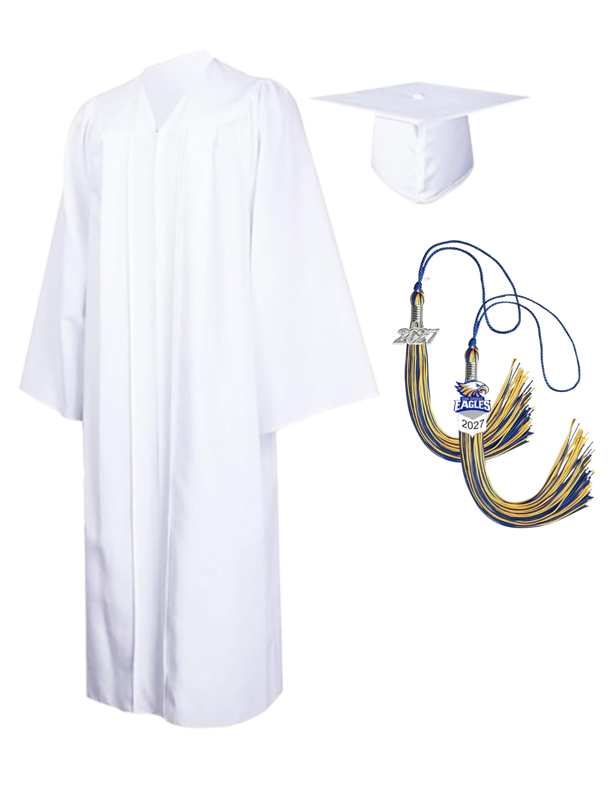 Cap, Gown & Regular Tassel with Ice or Mascot Tassel
