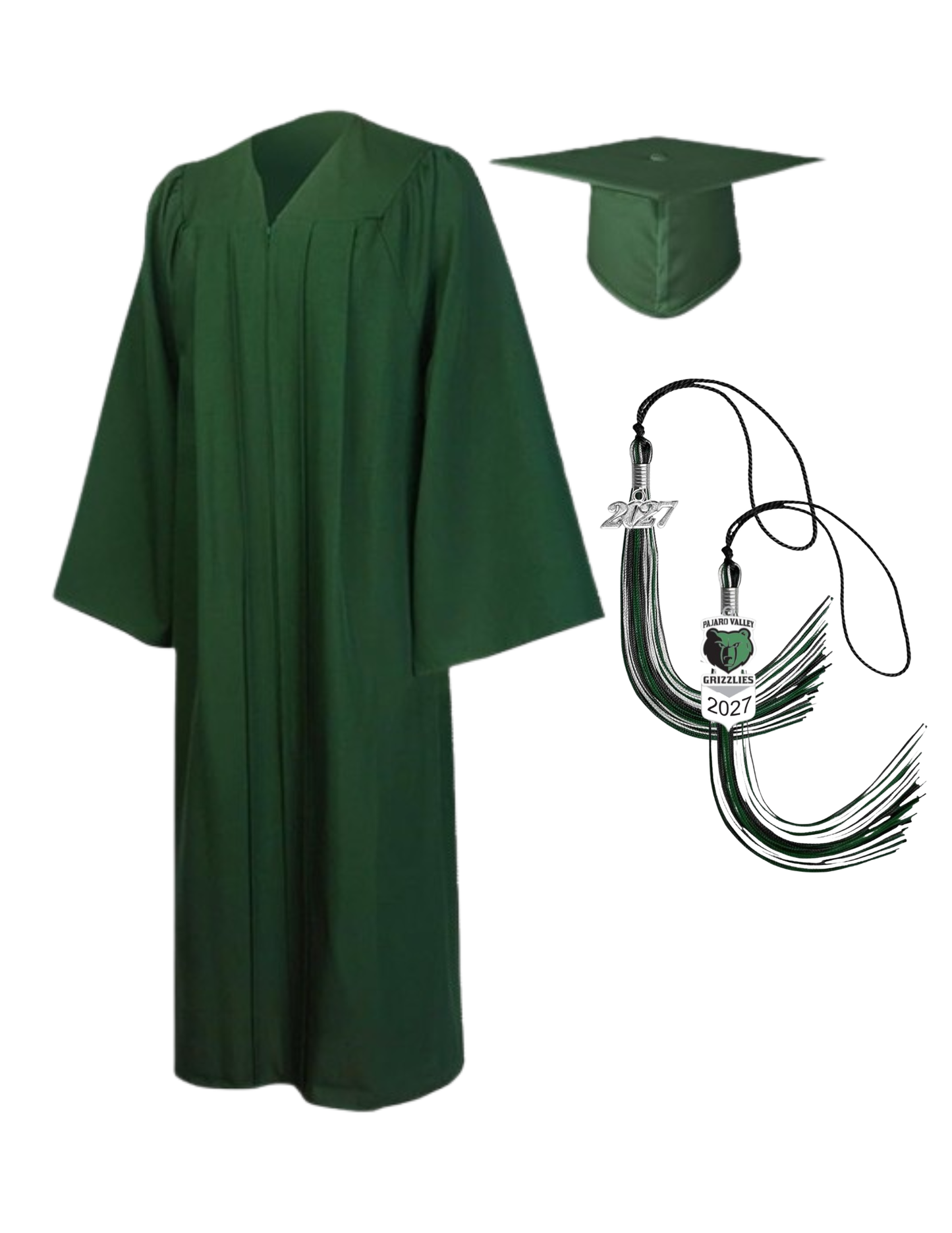 Cap, Gown & Regular Tassel with Ice or Mascot Tassel