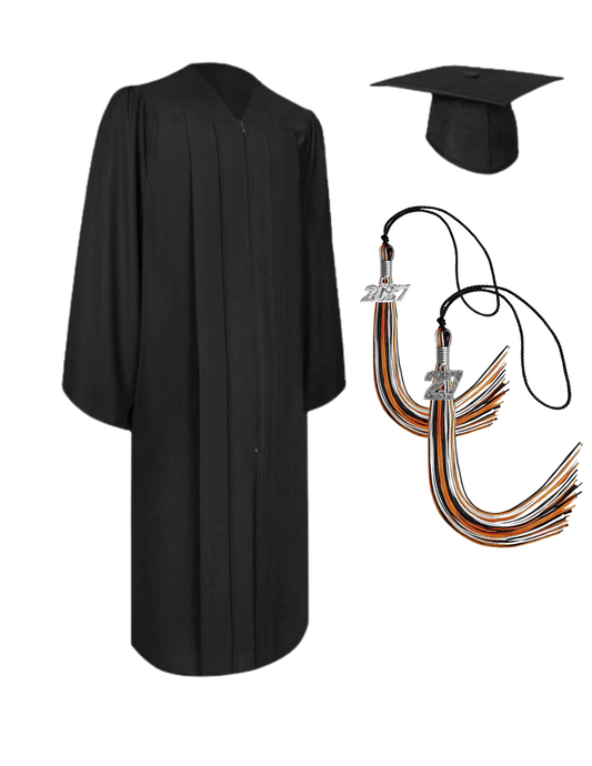 Cap, Gown & Regular Tassel with Ice or Mascot Tassel