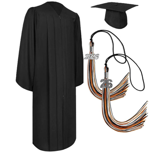 Cap, Gown & Regular Tassel with Ice or Mascot Tassel