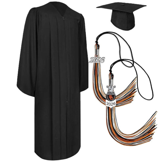 Cap, Gown & Regular Tassel with Ice or Mascot Tassel