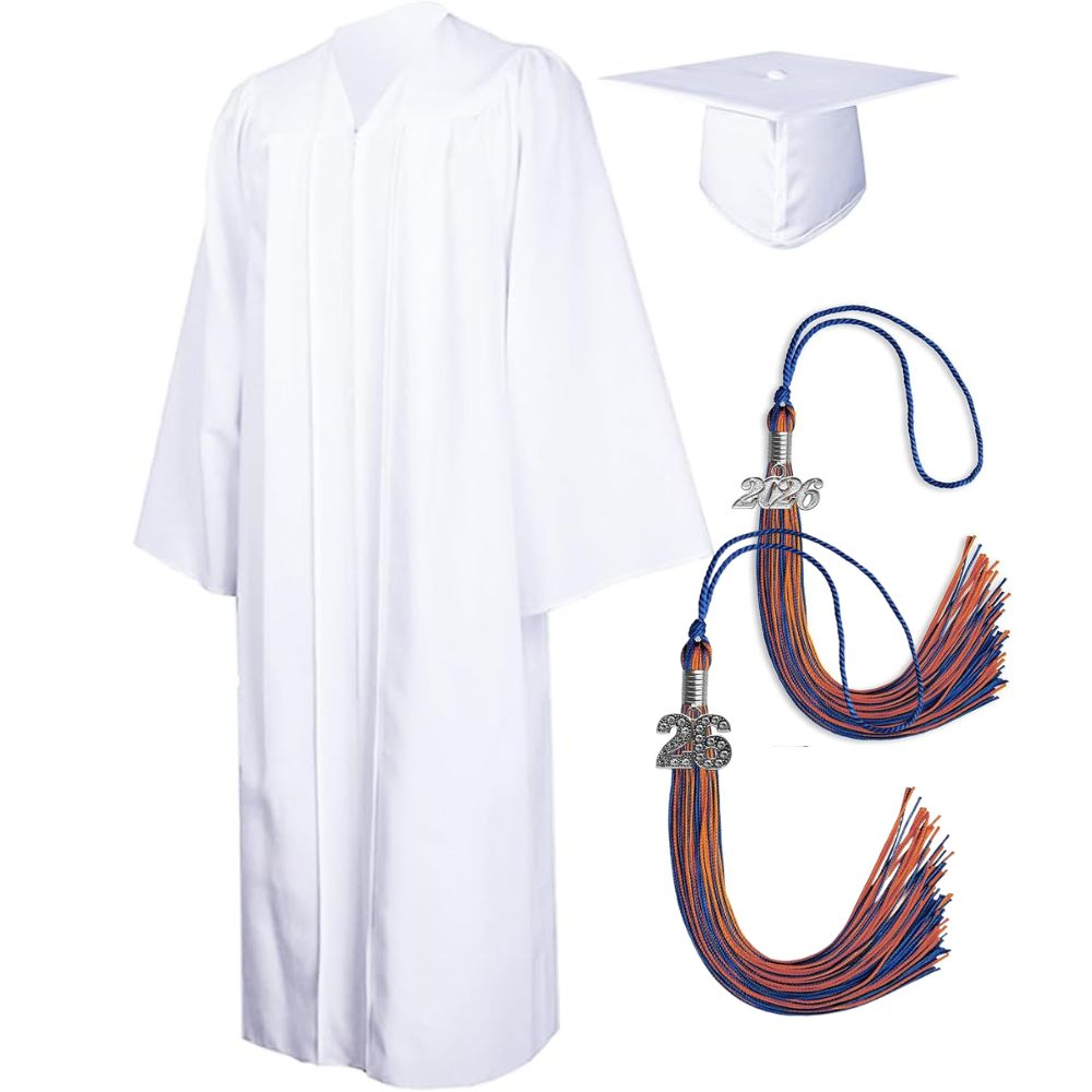 Cap, Gown & Regular Tassel with Ice or Mascot Tassel