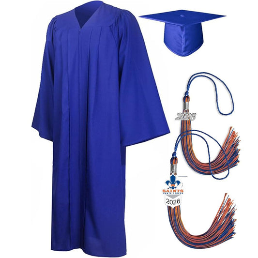 Cap, Gown & Regular Tassel with Ice or Mascot Tassel