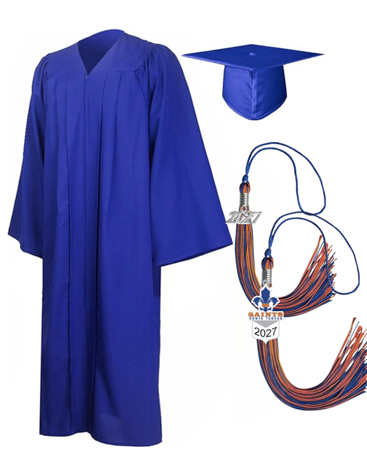 Cap, Gown & Regular Tassel with Ice or Mascot Tassel