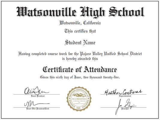 Certificate of Attendance