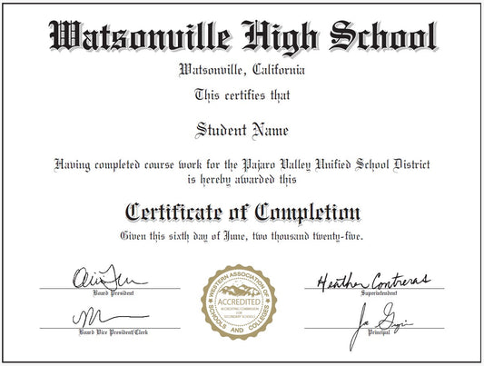 Certificate of Completion