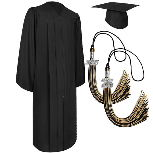 Cap, Gown & Regular Tassel with Ice or Mascot Tassel