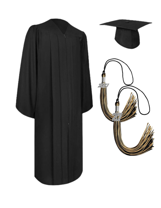 Cap, Gown & Regular Tassel with Ice or Mascot Tassel