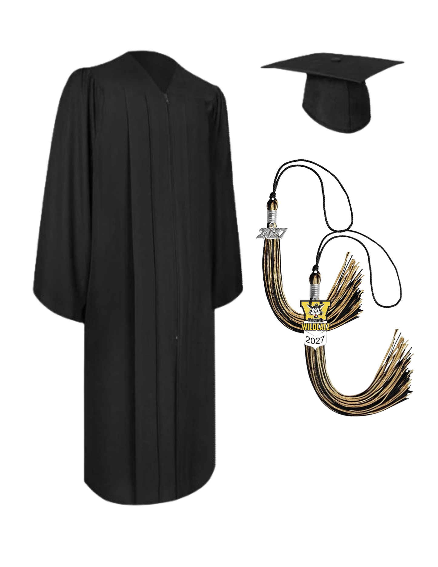 Cap, Gown & Regular Tassel with Ice or Mascot Tassel